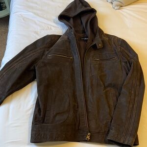 Black Rivet Chocolate Brown Hooded Jacket